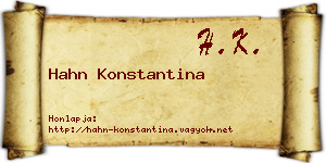 Hahn Konstantina névjegykártya